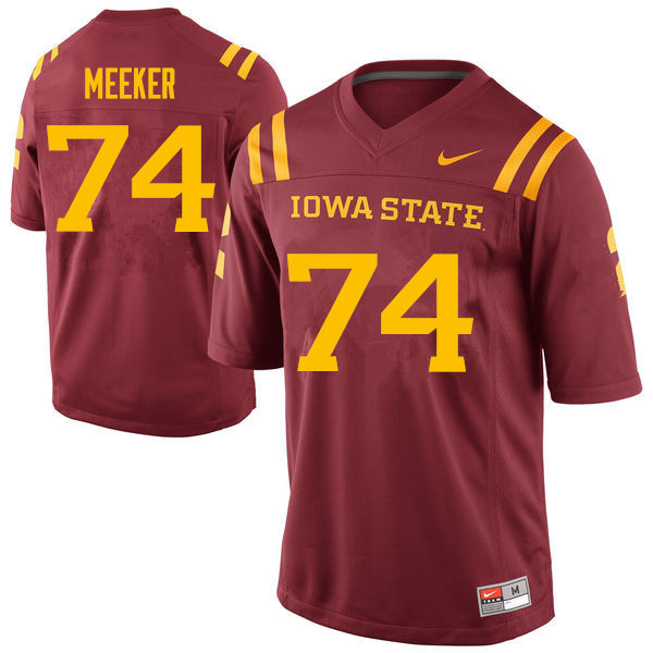 Men #74 Bryce Meeker Iowa State Cyclones College Football Jerseys Sale-Cardinal - Click Image to Close